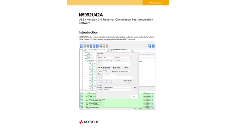 N5991U42A USB4 Version 2.0 Receiver Compliance Test Automation Software